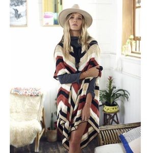 Some Days Lovin Multi Stripe Laceup Poncho